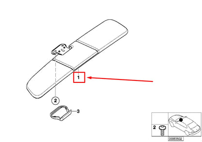 NEW BMW Z8 ROADSTER E52 FRONT LEFT SUN VISOR 51168236129 8236129 ORIGINAL