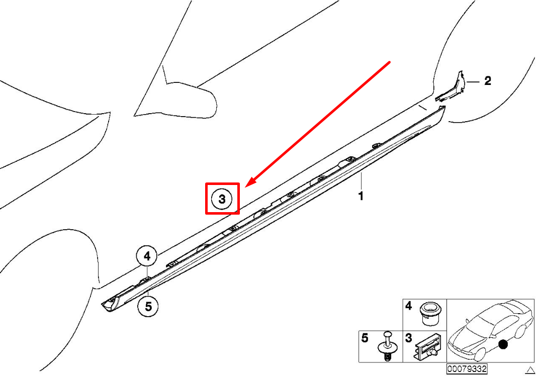 new bmw 3 e46 rocker panel moulding clip 7890000 51717890000 original