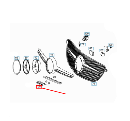 NEW MERCEDES-BENZ GLE COUPE C292 FRONT MODEL PLATE BADGE A2928175500 ORIGINAL