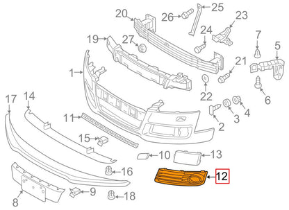 NEW AUDI TT 8J S-LINE FRONT BUMPER LEFT SIDE GRILL 8J0807681KT94 2012