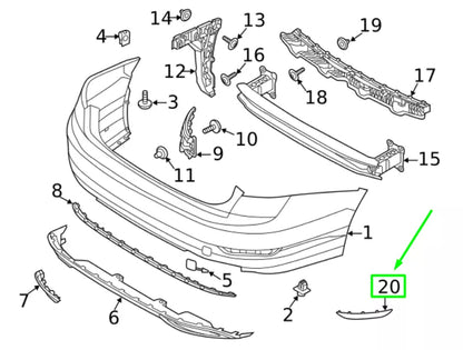 NEW VOLKSWAGEN JETTA MK7 REAR RIGHT BUMPER REFLECTOR 17A945106
