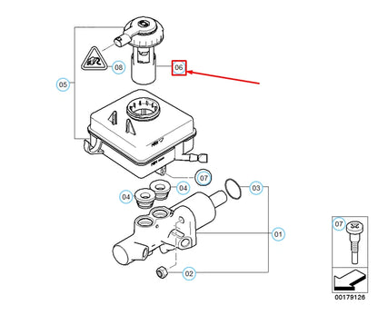 NEW BMW 5 E60 BRAKE FLUID RESERVOIR CAP WITH WARNING SWITCH 34316761075 ORIGINAL
