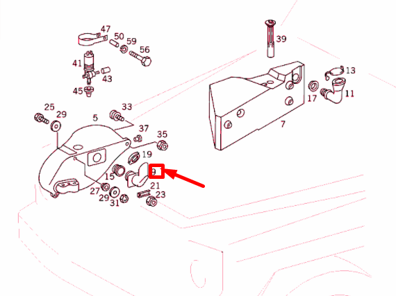 NEW MERCEDES-BENZ G W463 WASHER SYSTEM FITTING A4638690066 ORIGINAL