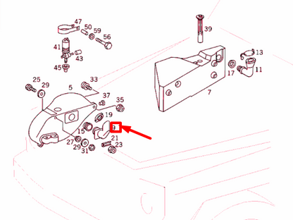 NEW MERCEDES-BENZ G W463 WASHER SYSTEM FITTING A4638690066 ORIGINAL