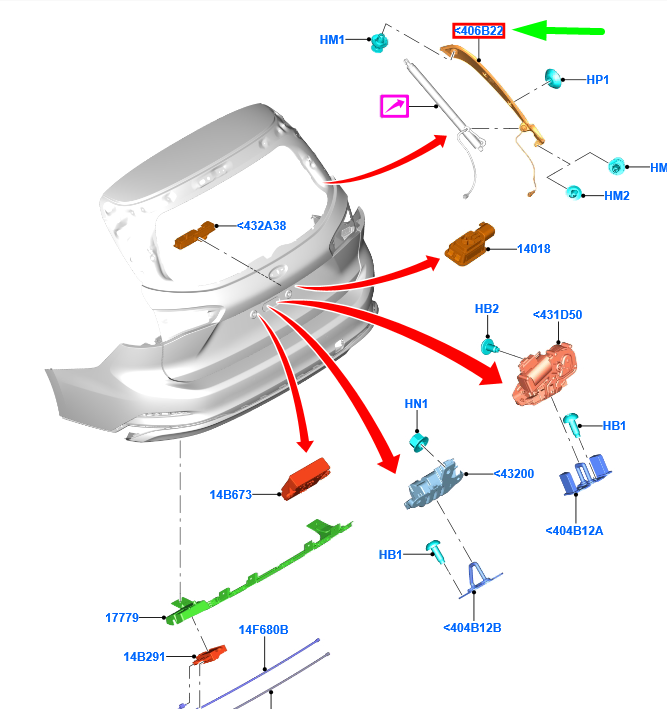 new ford focus mk4 estate rear lamp closing left panel assy 2309162 original