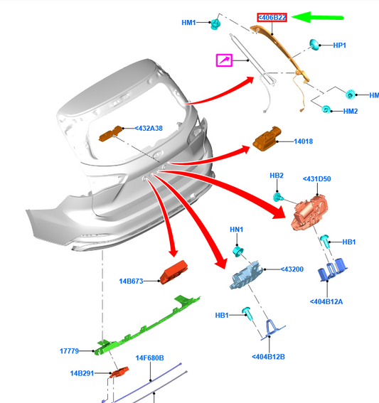new ford focus mk4 estate rear lamp closing left panel assy 2309162 original