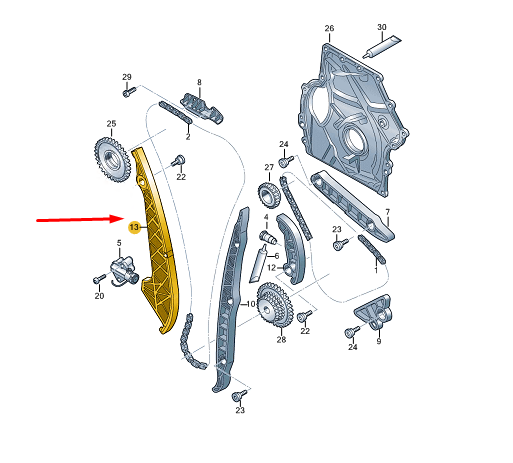 new cupra formentor timing chain slide rail 06n109509 original