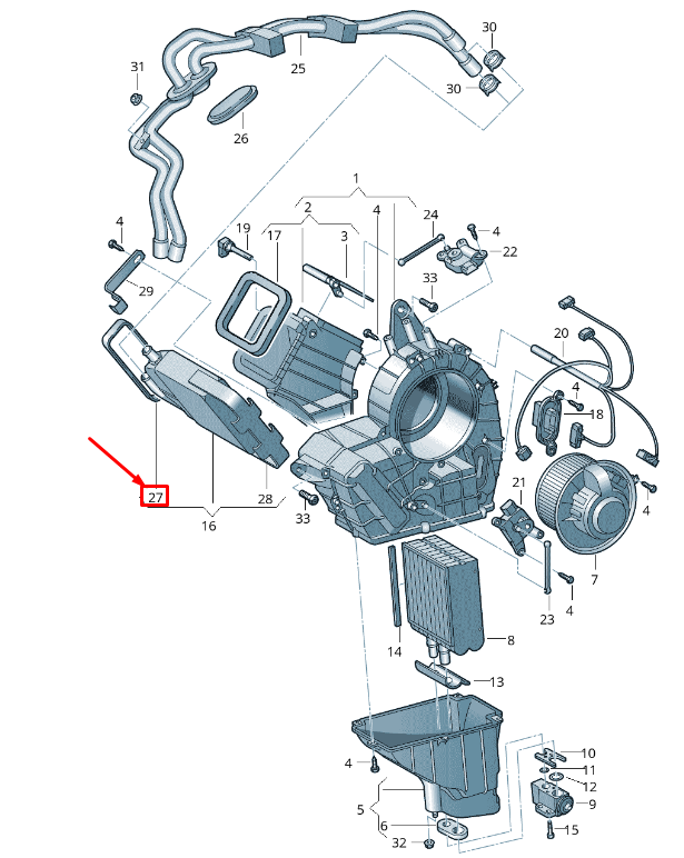 new vw transporter vi t6 heat exchanger side seal 7h0819109 original