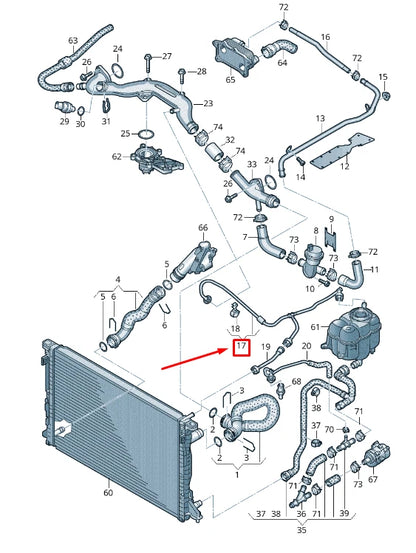 NEW AUDI Q7 4M EXPANSION TANK BREATHER LINE 4M0121081AJ