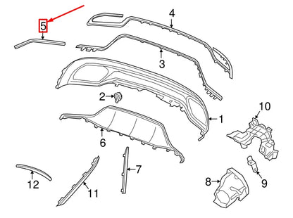 NEW MERCEDES-BENZ C W205 REAR BUMPER RIGHT MOLDING A2058853021 ORIGINAL