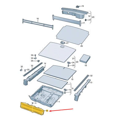 NEW VW TOUAREG CR MK3 LUGGAGE COMPARTMENT FLOOR COVER 760863211B4PK ORIGINAL