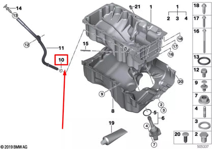 NEW BMW 5 G30 OIL DIPSTICK GUIDE TUBE O-RING SEAL 11437794698 7794698 ORIGINAL
