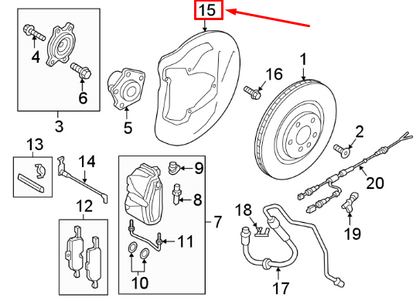 NEW AUDI A5 8W6 FRONT LEFT BRAKE DUST SHIELD 4M0615311G ORIGINAL