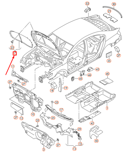 new volkswagen cc bonnet insulation panel 3c8863831b original