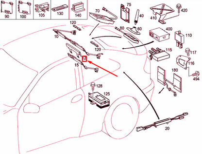 NEW MERCEDES-BENZ C COUPE CL203 ANTENNA AMPLIFIER SEAL A2038200191 ORIGINAL
