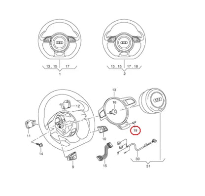 NEW AUDI A3 RS3 STEERING WHEEL EMBLEM 8W0419685G