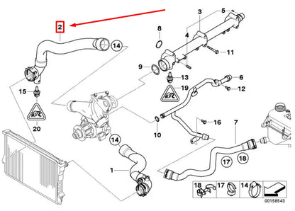 NEW BMW Z4 COUPE E86 LOWER RADIATOR COOLANT HOSE 7836599 11537836599 ORIGINAL