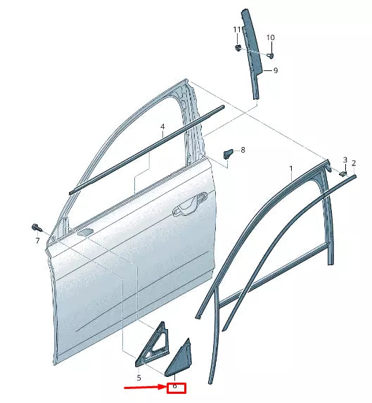 NEW AUDI A6 4A C8 LEFT DOOR CORNER TRIM 4K0837637B