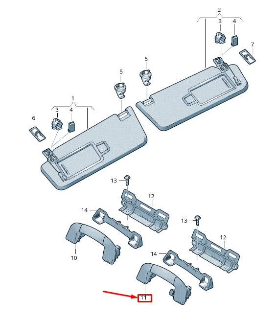 NEW VW PASSAT B8 3G REAR ROOF GRAB HANDLE 3G0857643B NX1 3G0857643BNX1 ORIGINAL