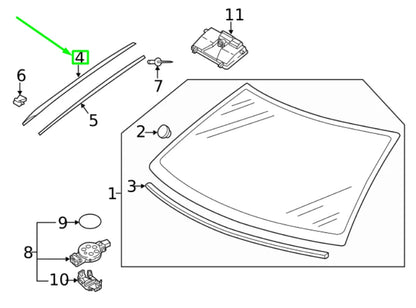 NEW VOLKSWAGEN JETTA A7 MK7 FRONT LEFT WINDSHIELD MOLDING 17A8543275AP ORIGINAL