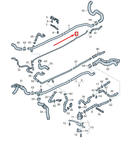 NEW AUDI R8 4S ENGINE BREATHER LINE 4S0121465D ORIGINAL