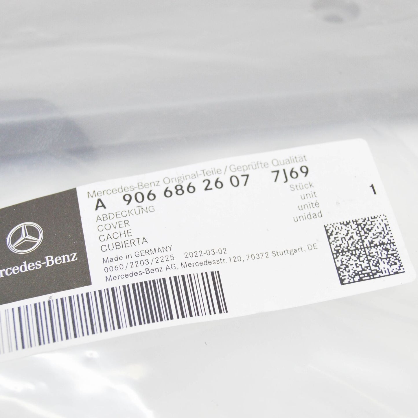 NEW MB SPRINTER W906 FRONT RIGHT ENTRANCE COVER A90668626077J69 ORIGINAL