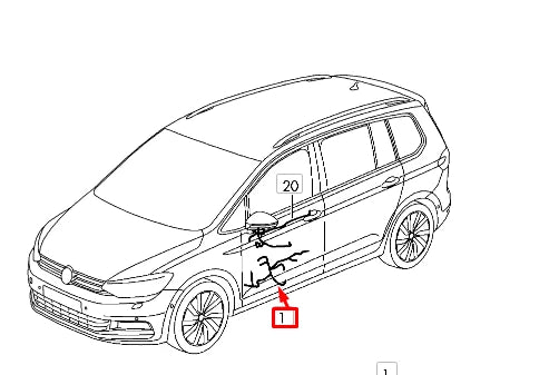 NEW VOLKSWAGEN TOURAN 5T FRONT RIGHT DOOR WIRING HARNESS RHD 5TC971121DL