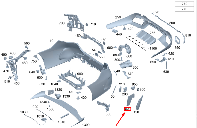 new mercedes-benz c w206 rear left side wall dampening a2066822302 original
