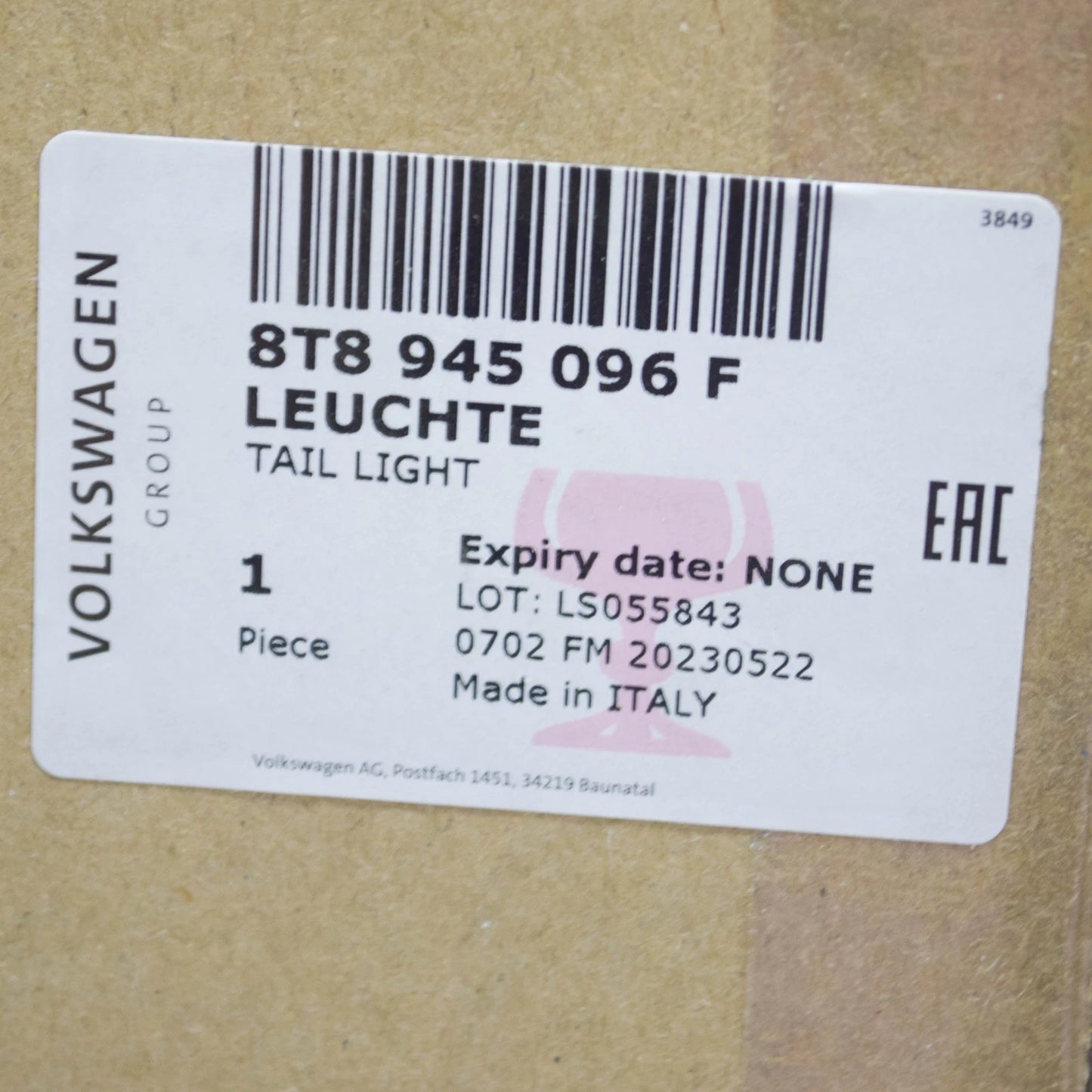 NEW AUDI A5 SPORTBACK 8T REAR RIGHT TAILLIGHT 8T8945096F ORIGINAL