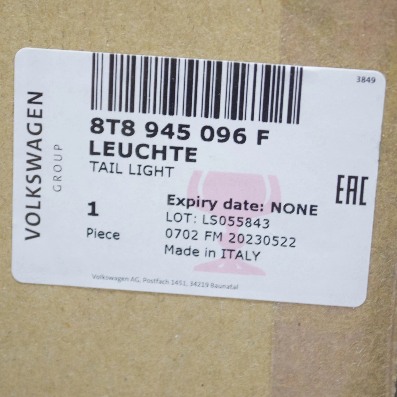 NEW AUDI A5 SPORTBACK 8T REAR RIGHT TAILLIGHT 8T8945096F ORIGINAL