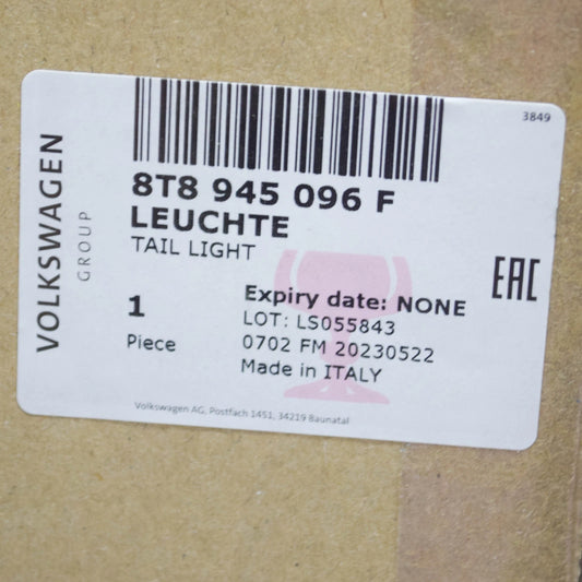 NEW AUDI A5 SPORTBACK 8T REAR RIGHT TAILLIGHT 8T8945096F ORIGINAL