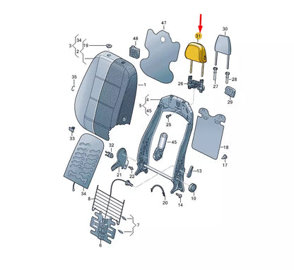 NEW VOLKSWAGEN ARTEON 3H7 FRONT LEFT HEAD REST 3G8881901LXUY ORIGINAL