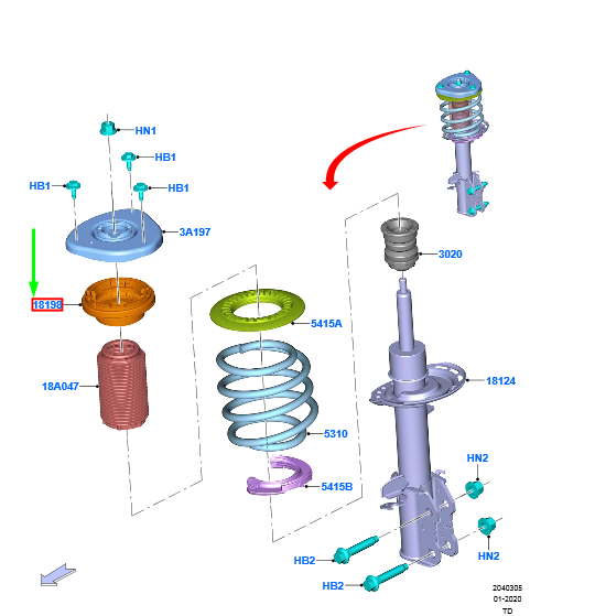 new ford kuga mk3 front suspension strut bearing 2514475 original