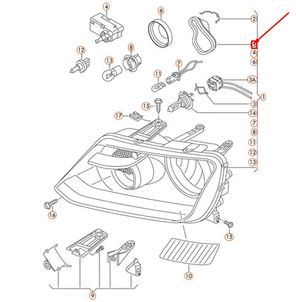 NEW VOLKSWAGEN AMAROK 2H LEFT DIPPED HEADLIGHT COVER CAP 2H0941607 ORIGINAL