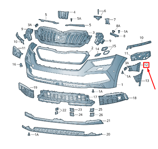 new skoda kamiq front left bumper air guide 658121763 original