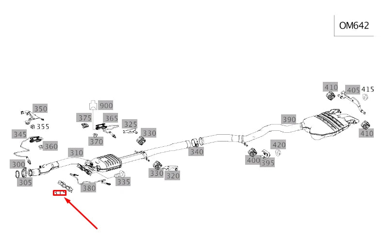 NEW MERCEDES-BENZ S W222 EXHAUST CENTER MUFFLER BRACKET A2224914041 ORIGINAL