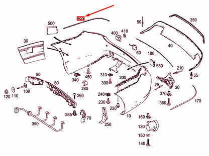 NEW MERCEDES-BENZ E COUPE C207 REAR BUMPER RIGHT MOLDING A2078852221 ORIGINAL