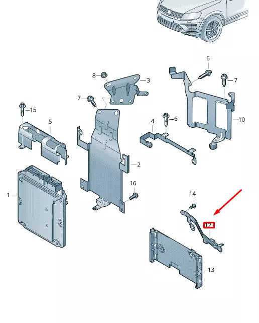 NEW VW TOUAREG 7P MK2 ENGINE CONTROL UNIT RETAINER RHD 7P2907649A