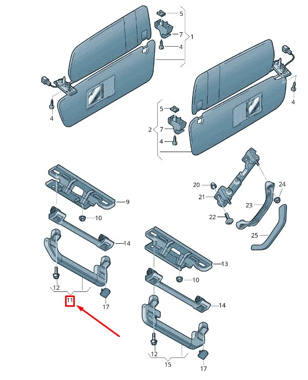 NEW VW TOUAREG 7P MK2 FRONT RIGHT ROOF GRAB FOLDING HANDLE 7P0857608BNX1