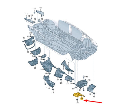NEW AUDI A8 4N D5 REAR SILENCER RIGHT HEAT SHIELD 4N0825712E ORIGINAL