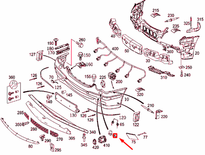 NEW MB CLK C209 LEFT HEADLAMP WASHER COVER CAP A20988003059999 ORIGINAL
