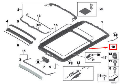 NEW BMW X5 E70 SUNROOF DRAIN HOSE 7160027 54137160027 ORIGINAL