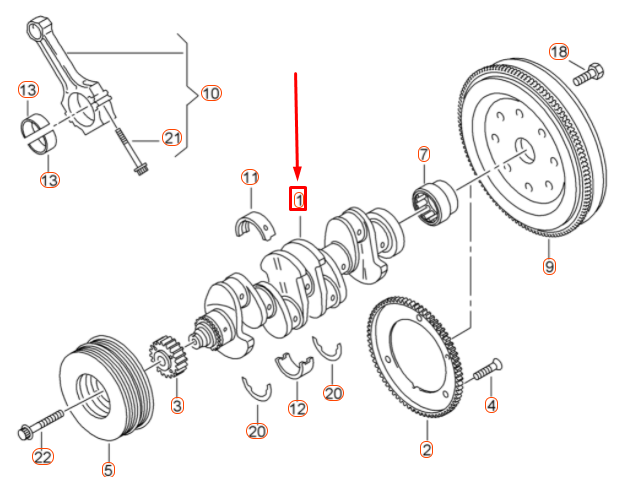 new audi a3 8v engine crankshaft 06l105101d original