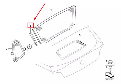 NEW BMW Z4 E85 LEFT CENER WIND DEFLECTOR BRACKET 7117750 54347117750 ORIGINAL