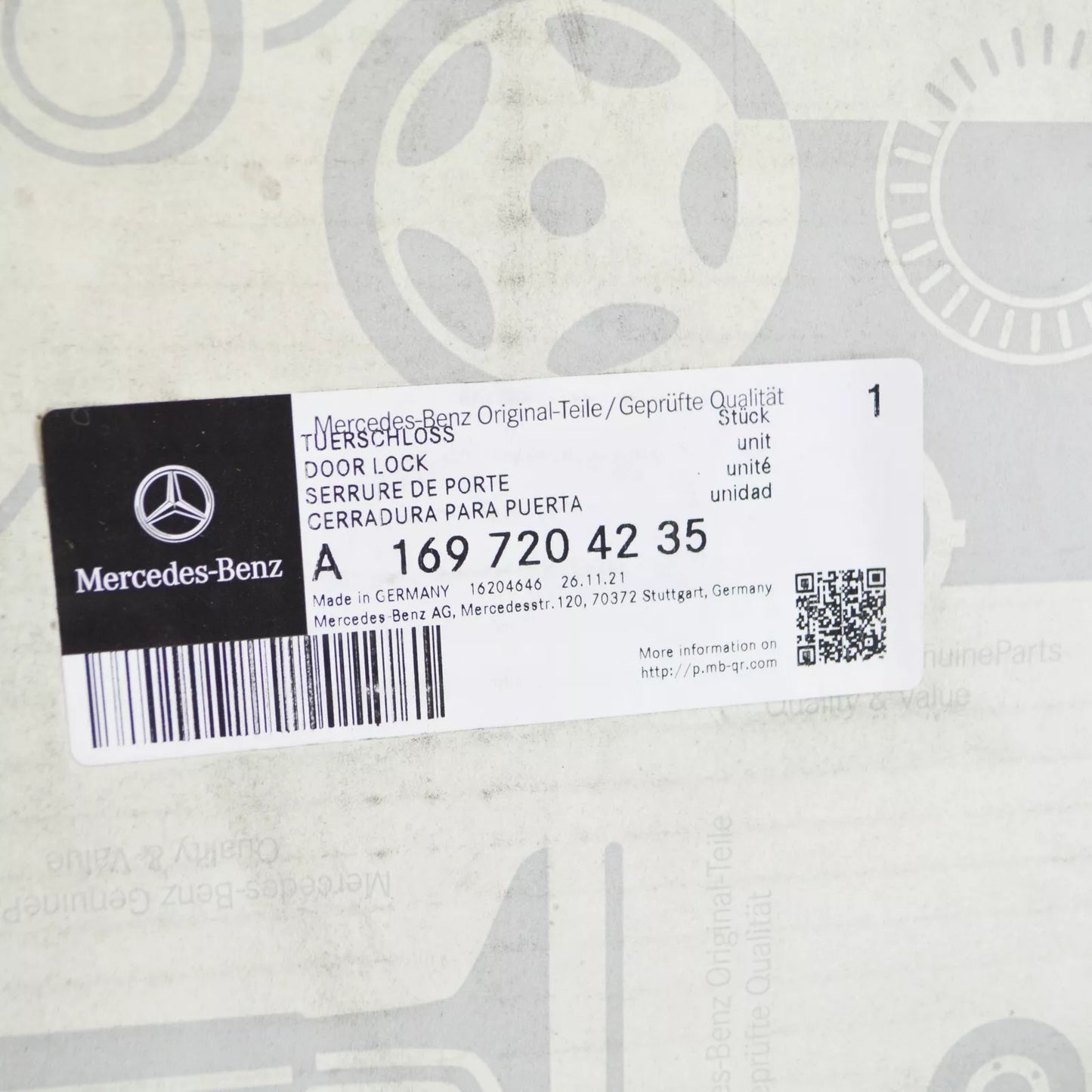 NEW MERCEDES-BENZ A W169 FRONT RIGHT DOOR LOCK LHD A1697204235 ORIGINAL