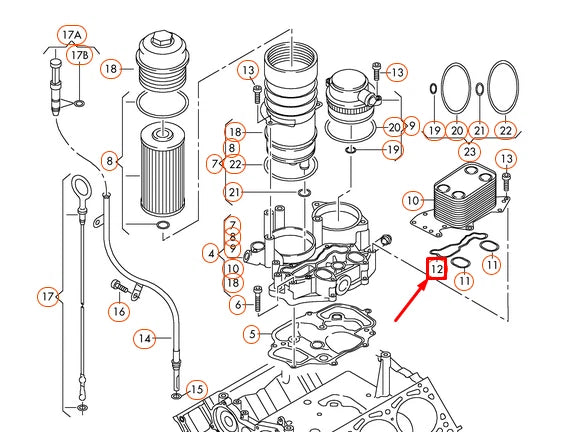 NEW AUDI A4 B7 OIL COOLER GASKET 059115446A ORIGINAL