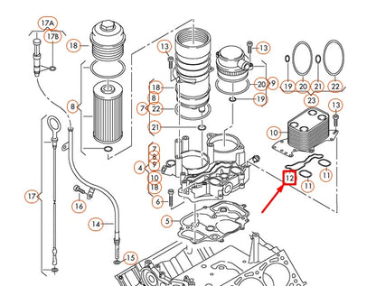NEW AUDI A4 B7 OIL COOLER GASKET 059115446A ORIGINAL