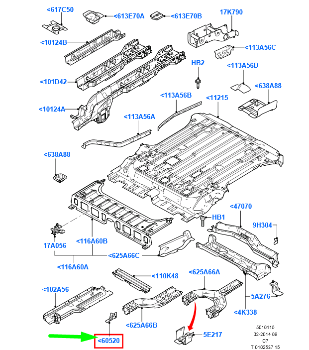 new ford transit connect mk1 floor pan reinforcement bracket 4514300 original