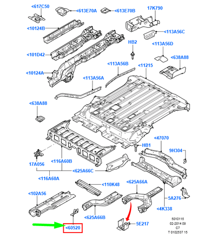 new ford transit connect mk1 floor pan reinforcement bracket 4514300 original