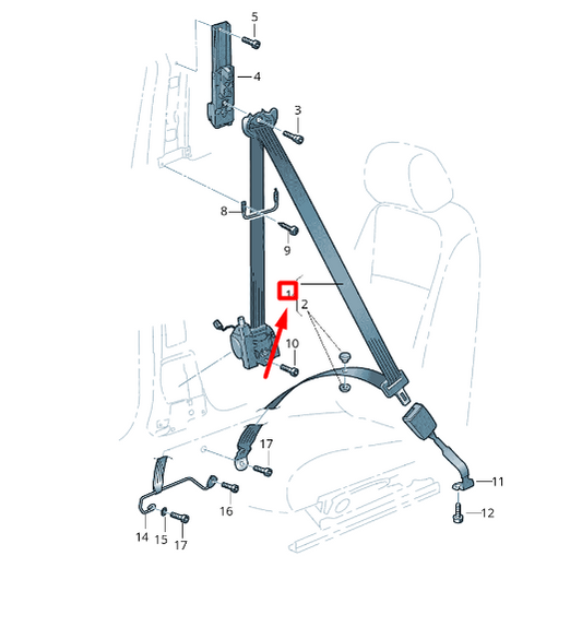 new volkswagen golf 5g mk7 front right seatbelt rhd 5g3857706bttm original